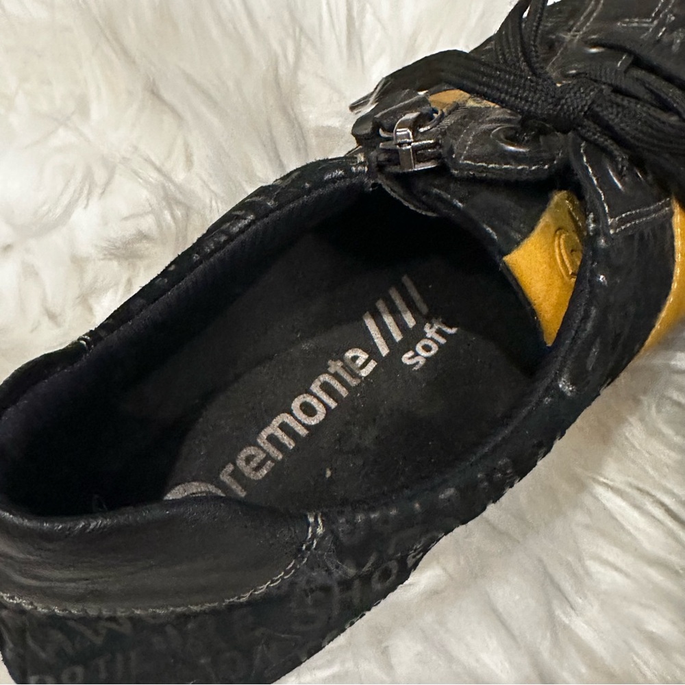 Remonte Tennis Shoes Sneakers Black Yellow - Picture 5 of 7